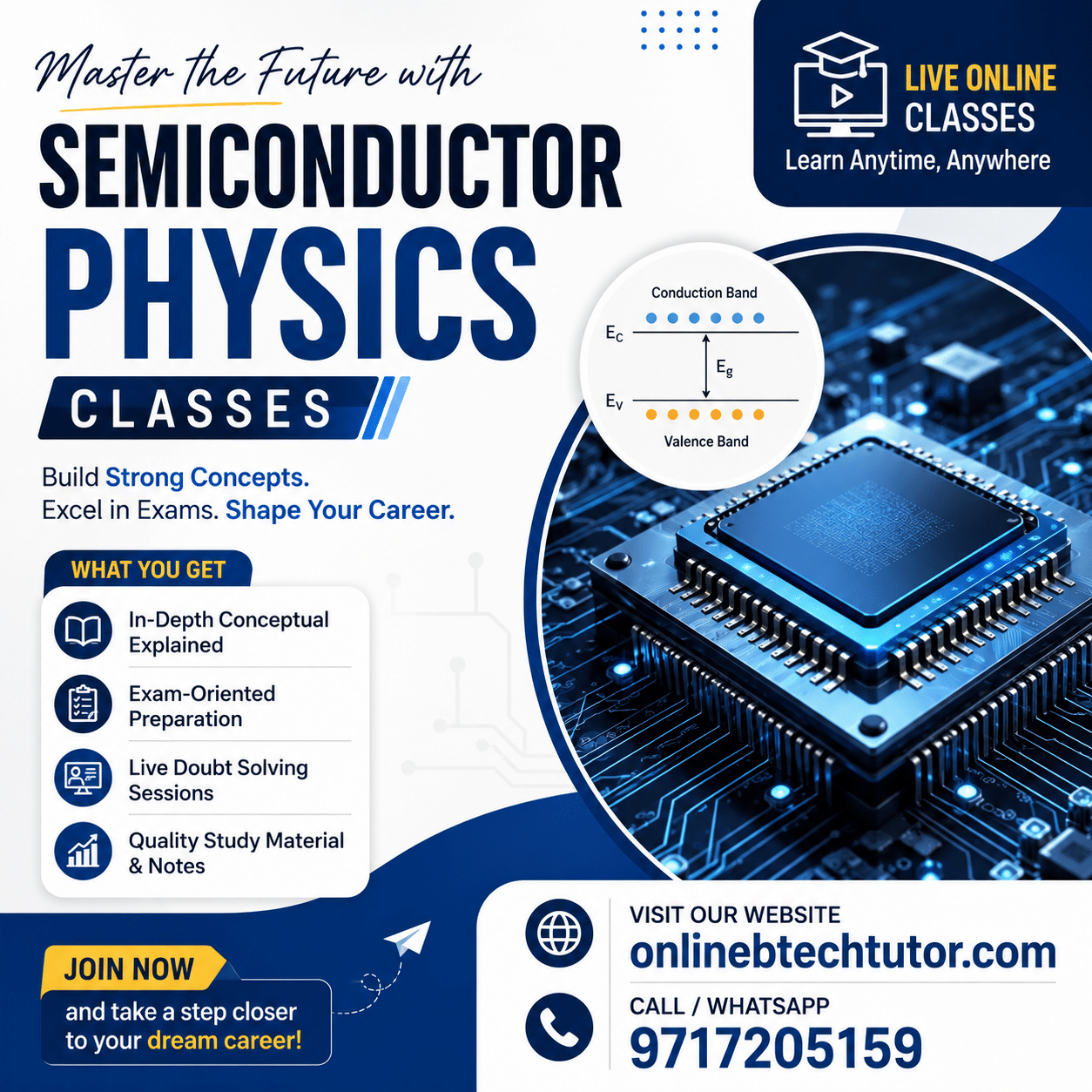 Best Semiconductor Physics Classes Online in India – Learn from Expert Tutor